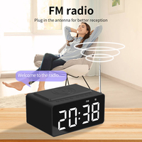 BT508 Bluetooth-Lautsprecher mit Unterstützung für Wecker/FM-Radio/Aux-Eingang/TF-Karte/LED-Anzeige/15W Kabelloses Laden