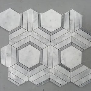 Décor mosaïque vintage, nouveau Design Original, pierre hexagonale blanche, dosseret <span class=keywords><strong>de</strong></span> cuisine, <span class=keywords><strong>salle</strong></span> <span class=keywords><strong>de</strong></span> bains, marbre, carrelage <span class=keywords><strong>de</strong></span> mosaïque - Product Image 2