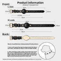Collier de suivi anti-perte pour animaux de compagnie compatible Apple AirTag en cuir PU, style décontracté, utilisation toutes saisons, couleur unie