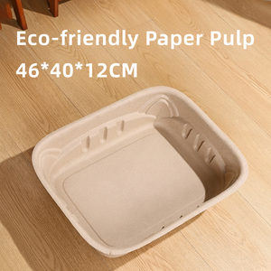 Bandeja de Polpa Moldada Ecológica para Caixa de Areia Descartável para Gatos, Uso Doméstico, Temporário, à Prova de Vazamentos - Product Image 2