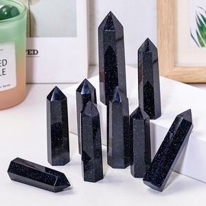 للبيع بالجملة موشور حجر ذهبي أزرق مصقول عالي الجودة للديكور المنزلي - Product Image 4