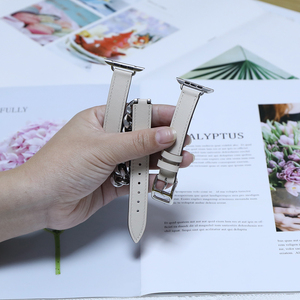 Correa de reloj para Hermes Apple <span class=keywords><strong>Watch</strong></span> Bracelet Stainless Still Mini Double Tour Cow Link Leather Band 20mm para <span class=keywords><strong>Omega</strong></span> <span class=keywords><strong>Watch</strong></span> - Product Image 4