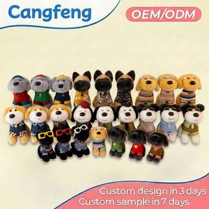 Portachiavi in Peluche a Forma di <span class=keywords><strong>Mini</strong></span> Cane Personalizzato, Cucciolo Vestito con Occhiali, Giocattolo Morbido Imbottito per Decorazione Borsa, Fabbrica OEM ODM - Product Image 1