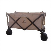 Chariot pliable en acier inoxydable à mailles, chariot utilitaire portable, capacité de charge de 100 lb, pour pique-niques en plein air, camping, aventures
