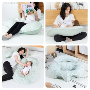2023 Wholesale Multi-functional Cotton Baby Pillow Detachable Baby Nest Mommy U Shape Pregnancy Pillow