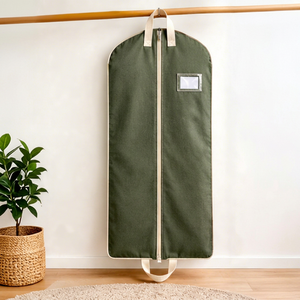 Wholesale Custom logo Green Cotton Eco Friendly Zip lock Dustproof Hanging Suit Cover Garment Bag Storage Bag For Home Use - Product Image 1