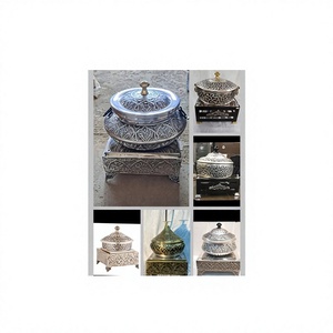 Antique Silver Plated Brass Chafing Dish With Decorative <b>Stand</b> Handcrafted Round Buffet <b>Food</b> Warmer For Hotel & Wedding Catering - Product Image 1