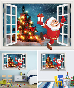<span class=keywords><strong>Tapisserie</strong></span> murale de Noël avec logo personnalisé Tenture Père Noël Arbre de Noël Scène de <span class=keywords><strong>neige</strong></span> Décoration de maison Vacances - Product Image 1