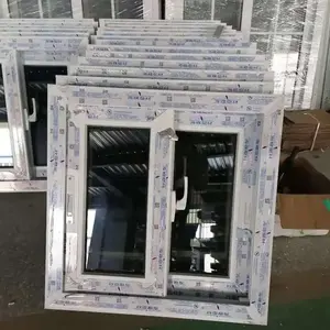 顶级质量现场安装3轨双折叠Upvc铝双悬窗加拿大UPVC/聚氯乙烯推拉窗