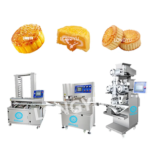 LONGYU Ligne de production industrielle automatique <span class=keywords><strong>Mamoul</strong></span> Quadruple de remplissage de gâteau de lune Machine à gâteau de lune en peau de neige - Product Image 1