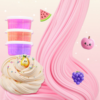 Set Lem Kristal Slime Super Lembut Tidak Lengket dengan Pasir Ajaib Slime dan Tanah Liat untuk Anak-Anak, Set Mainan Desain Anak