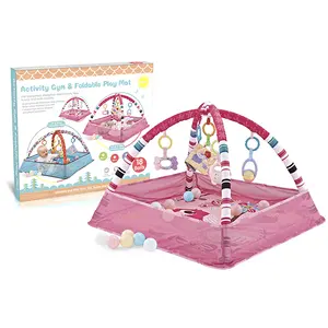 Eco-friendly Cartoon Baby Toys Soft Plush Activity Fence Crawling Play Mat Baby Gym Mat