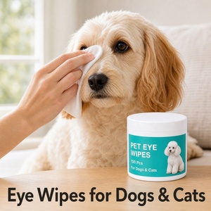Paños de Limpieza Ocular Premium para Mascotas, Material No Tejido Resistente a Desgarros, para el Cuidado de Manchas de Lágrimas y Secreciones Oculares en Perros y Gatos, 100 Unidades - Product Image 1