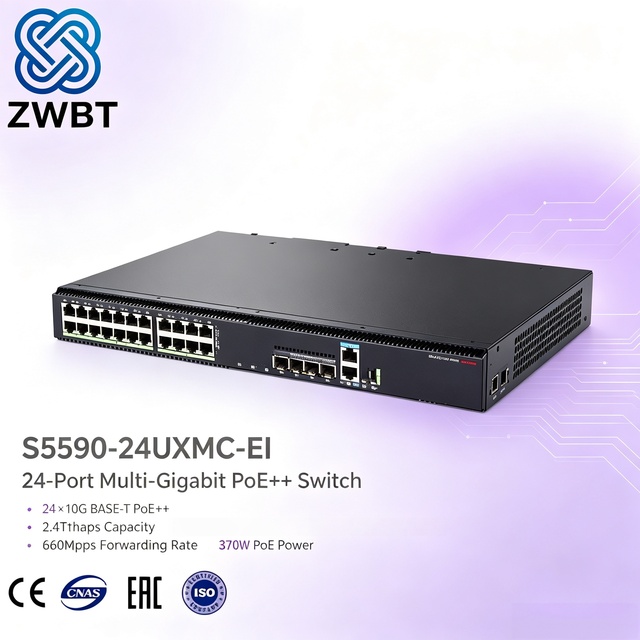 H3C S5590-24UXMC-EI 24-Port 10G POE Ethernet Switch with SNMP QoS VLAN Support Stackable in Stock