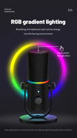 Microfono a Condensatore Cardioide USB-C Yarmee Aggiornato, 192kHz 24bit, RGB, Supporto Rimovibile, Microfono da Gaming per Studio Economico