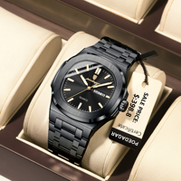 Reloj de Lujo para Hombre Poedagar 853, Reloj de Pulsera de Cuarzo con Calendario de Acero Inoxidable, Luminoso, Resistente al Agua, para Uso Diario