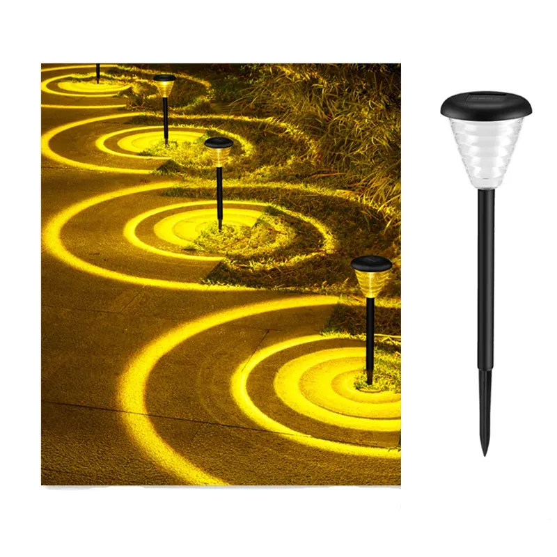 Color Changing Warm White Outdoor Waterproof Solar Path Lights Solar Powered Garden Lights for Walkway Lawn Landscape Decorative