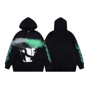 سترة قطنية عصرية فضفاضة بأكمام طويلة وقلنسوة بطباعة كاملة طراز 555 1:1 عالية الجودة - Product Image 2