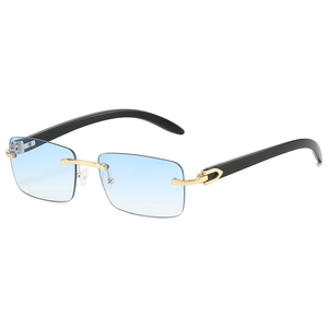 Gafas de Sol de Diseño sin Montura para Mujer y Hombre, Gafas de Sol de Lujo con Montura de Cuerno - Product Image 1