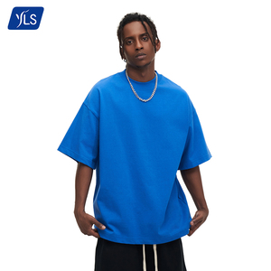 Yls Tùy Chỉnh Nặng 100% Bông T-Shirts 310G Cao Cổ Áo Mock Cổ Thiết Kế Cho Lớn Cao Mens Trống Dệt Kim Vải Tees - Product Image 6