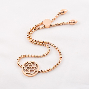 Retro Gold Plated Hollow Rose <b>Adjustable</b> <b>Bracelet</b> For Women Fashion Jewelry Gift - Product Image 1