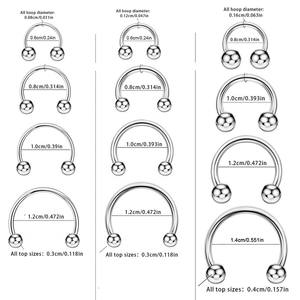 Anneau de septum en acier inoxydable en forme de fer à cheval, barbell circulaire courbé, anneau de nez, <span class=keywords><strong>piercing</strong></span> hélix, bijoux de corps unisexe, cadeau de mariage hip-hop - Product Image 3