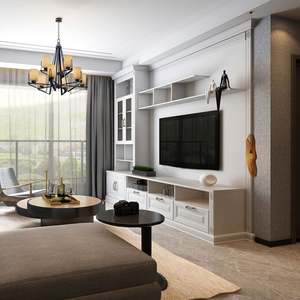 Meuble TV en bois LED moderne, salon, montage mural, meubles de luxe, centre de divertissement pour hôtel, appartement - Product Image 3