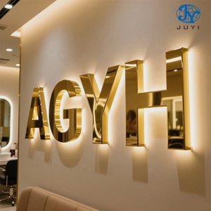 Beauty Salon Custom Led Backlit Signboard Illuminated Signage Custom <strong>Wall</strong> 3d Light <strong>logo</strong> Metal Business Sign for Shop Decoration - Product Image 3