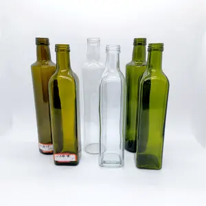 In stock 250ml,500ml,750ml,1000ml marasca olive oil glass bottle with aluminum cap olive oil bottles wholesale