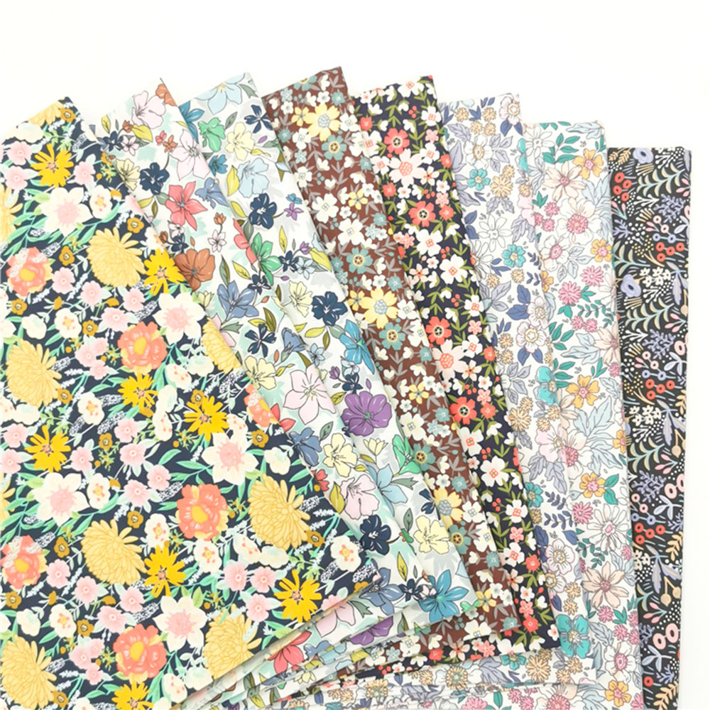 Low MOQ 100% Organic Cotton Printed Floral Fabric High Quality Breathable Stretch Comfortable for Garment Dress Bedding Sheets