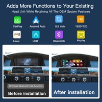 Autoradio de voiture avec système Linux 1920*720P pour BMW Série 3/5 E60/E61/E90/E92 2005-2010, écran tactile, démarrage en 4 secondes, CarPlay sans fil