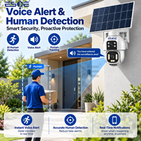 Caméra CCTV solaire ESOE Hieasy 4G avec carte SIM, audio bidirectionnel, étanche IP66, détection de mouvement humain, pour la maison et l'extérieur