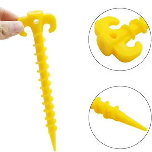 Estacas para Tienda de Campañ<span class=keywords><strong>a</strong></span> Personalizables al por Mayor, Estacas de Plástico con Rosca de Cuerno de Oveja, Resistentes al Viento, para Exteriores, para Playa - Product Image 6