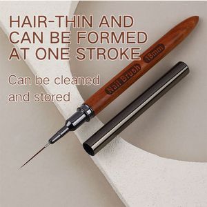 Ensemble de 5 pinceaux de luxe pour nail art en bois de santal, à pointe ultra fine, pour <span class=keywords><strong>manucure</strong></span> française, avec capuchon métallique, pour salon et DIY - Product Image 2