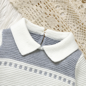 Mimixiong Penjualan Terlaris OEKO-TEX Pakaian Bayi Lembut dan Hangat Bayi Baru Lahir Balita Pakaian Tidur Rajut Bayi Model Footie <span class=keywords><strong>Crochet</strong></span> Romper Lengan Panjang - Product Image 3