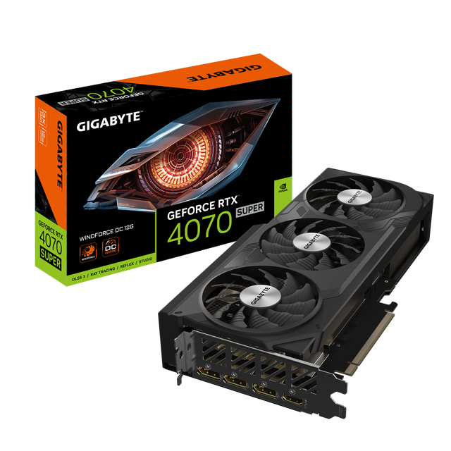 New Gaming Graphics Card GIGABYTE RTX 4070 Super Windforce OC 12G for Gaming Desktop 4070 GPU