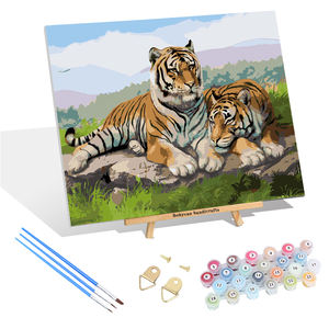 Customized <strong>Coloured</strong> tiger Abstract Painting Art Work DIY Painting <strong>by</strong> <strong>Numbers</strong> Kits for Kids and <strong>Adults</strong> - Product Image 1