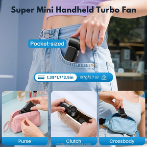 Mini Ventilador de Mano Portátil de 6 Velocidades con Pantalla <span class=keywords><strong>LED</strong></span> Turbo para Maquillaje, Viajes y Camping - Product Image 6