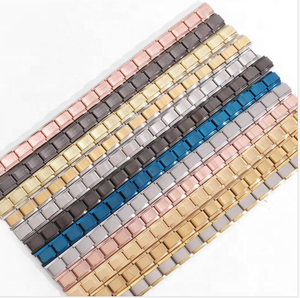 แฟชั่น DIY สร้อยข้อมือผู้ชายสแตนเลสสตีลชุบทองแบบอิตาลี 18 ข้อต่อ ขนาด 1 ซม. 9 มม. ของขวัญสำหรับสร้อยข้อมือ - Product Image 1