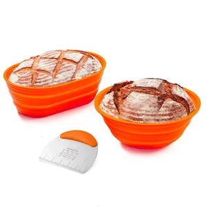 Durable BPA-free Silicone Bread Proofing Basket Rattan Basket Barneton Bread Fermentation Basket