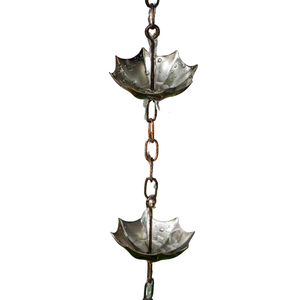 Style antique tulipe métal cuivre pluie chaîne luxe moderne cour jardin décoration patine fini chute d'eau chaîne marbre - Product Image 3