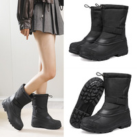 Bottes d'hiver chaudes et imperméables unisexes toutes tailles, respirantes, avec tige Oxford, doublure polaire, anti-salissures, antidérapantes, type bottes de canard, chaussures de neige