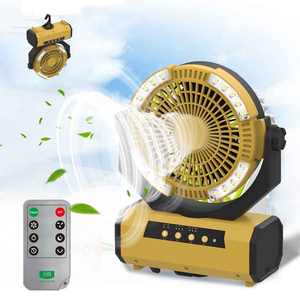 Utilisation du ventilateur solaire Ventilateur de camping rechargeable Ventilateur de <span class=keywords><strong>tente</strong></span> Prix bon marché Mini maison mobile portable à énergie solaire avec lumière Table d'extérieur - Product Image 2