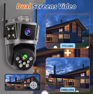 กล้องวงจรปิดไร้สาย 5MP Wifi 6K สำหรับภายนอกอาคาร เลนส์คู่ รองรับ Wifi แสดงผลภาพสามจอ ตรวจจับความเคลื่อนไหว แจ้งเตือน มองเห็นในเวลากลางคืนแบบสีเต็มรูปแบบ พร้อมเสียง - Product Image 4