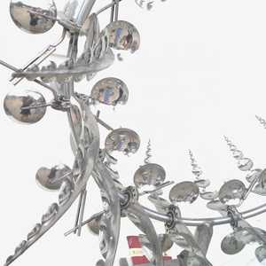 منحوتات دوارة حركية من الفولاذ المقاوم للصدأ، تماثيل معدنية متحركة تعمل بالرياح للبيع - Product Image 6