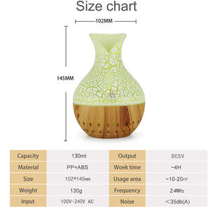 YX-060 Crack Aroma Humidifier USB Mini Home Diffuser 2-8H <b>Timer</b> Less Than 0.5L Capacity Seven Color Night <b>Light</b> - Product Image 3