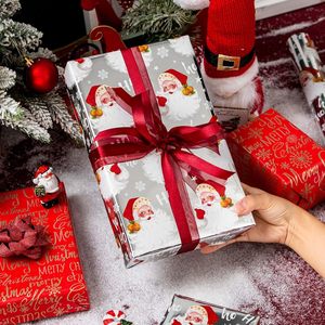 MAYPLUSS Christmas Wrapping Paper 17in x 33ft Reversible Santa Snowflake Design Gift <b>Wrap</b> for Holiday Crafting - Product Image 5