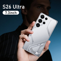 5G S26 ponsel pintar Ultra cepat, ponsel pintar Buka kunci wajah 7.3 inci 16Gb + 1TB 108MP 8000mah Android 14 grosir