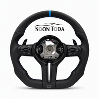 Volant sport en cuir noir personnalisé avec bande supérieure pour BMW F01 F06 F10 F11 F20 F21 F22 F30 F31 F87 M3 M5