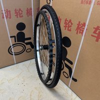 Le pneu pneumatique solide de 24 pouces comprend un roulement de roue avec des accessoires de collection faciles à vis pour fauteuil roulant manuel Livraison gratuite